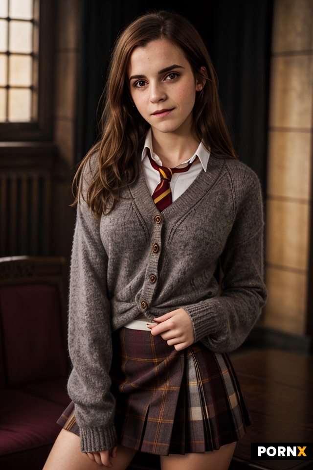 18 yo Hermione Granger EmmaWatson photorealistic Hogwarts