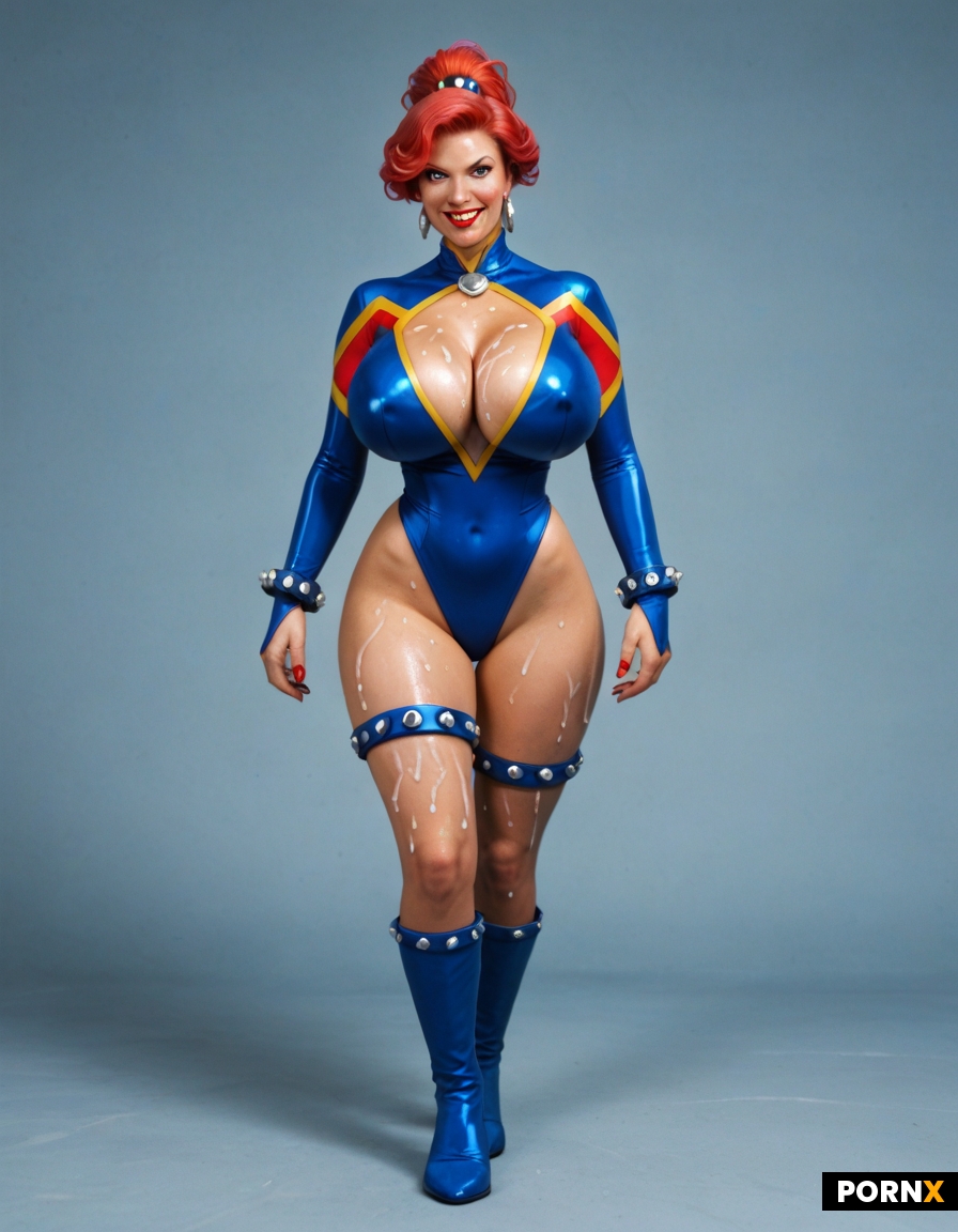 Ultimate Dynamic overdramatic maniacal retro vintage comic superheroine
