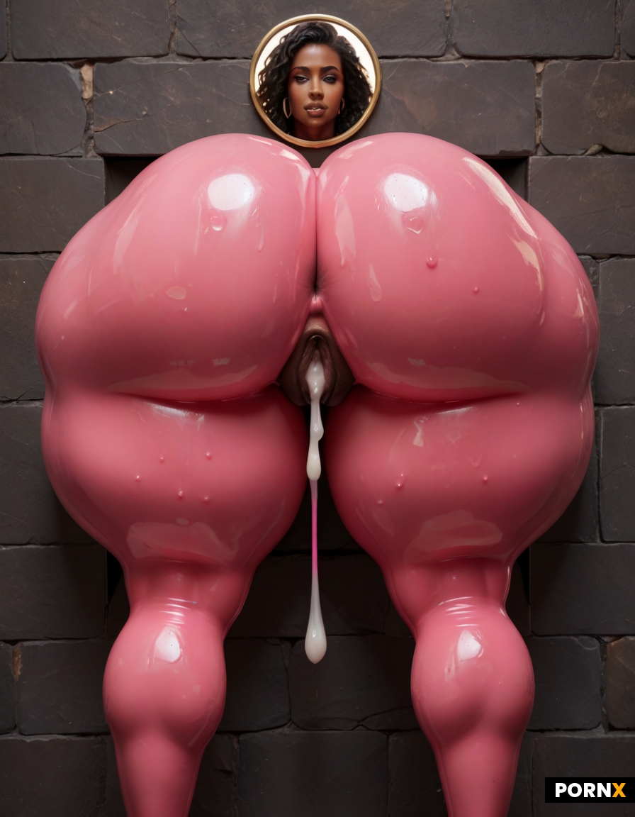 African Caribbean womanass stuck through wall