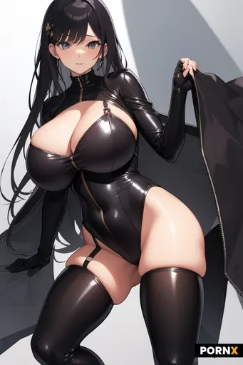 japanese female huge bust leather suit  36 years old
