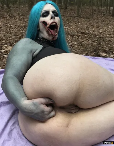 Obese bbw scary zombiemilf with grey skin and huge asshole anal fingering