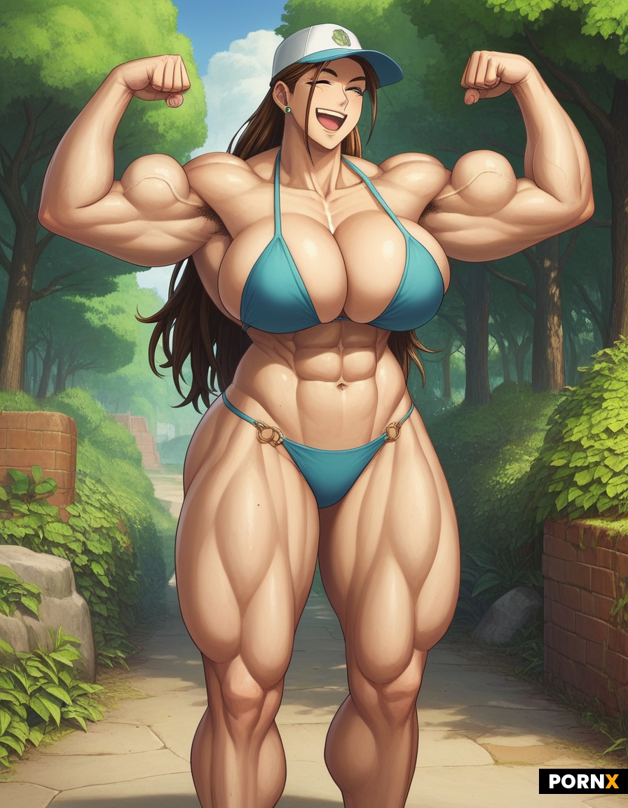 Broad muscle Voluptuous bodybuilder Giant goddess smile naked female camal toe