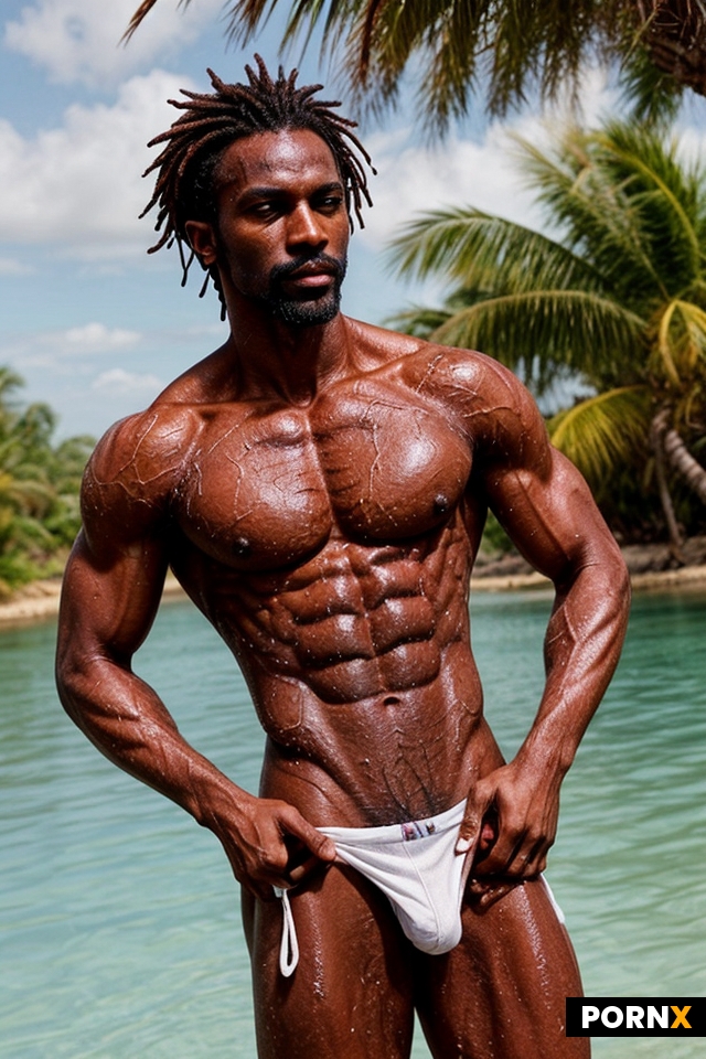 African tall  gangster man with full body tattoos with very thin lean body with body hair