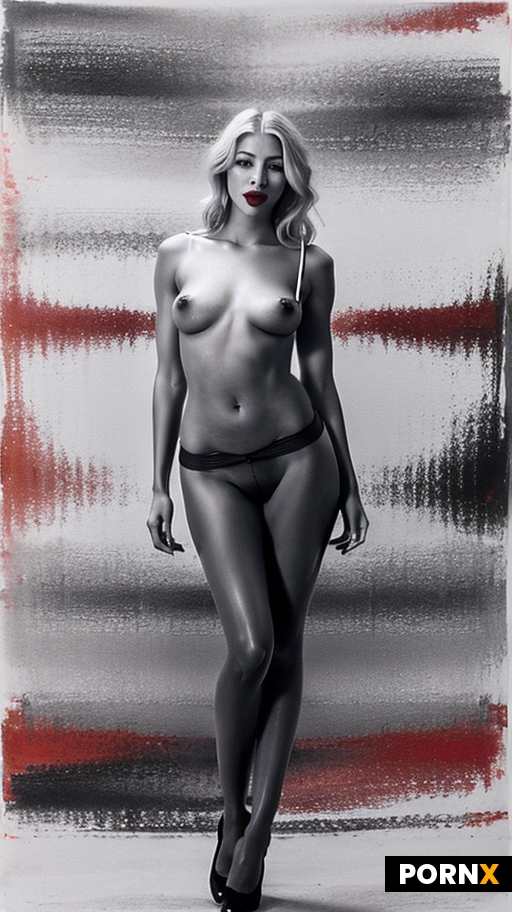 black and white charcoal drawing of a beautiful blonde woman