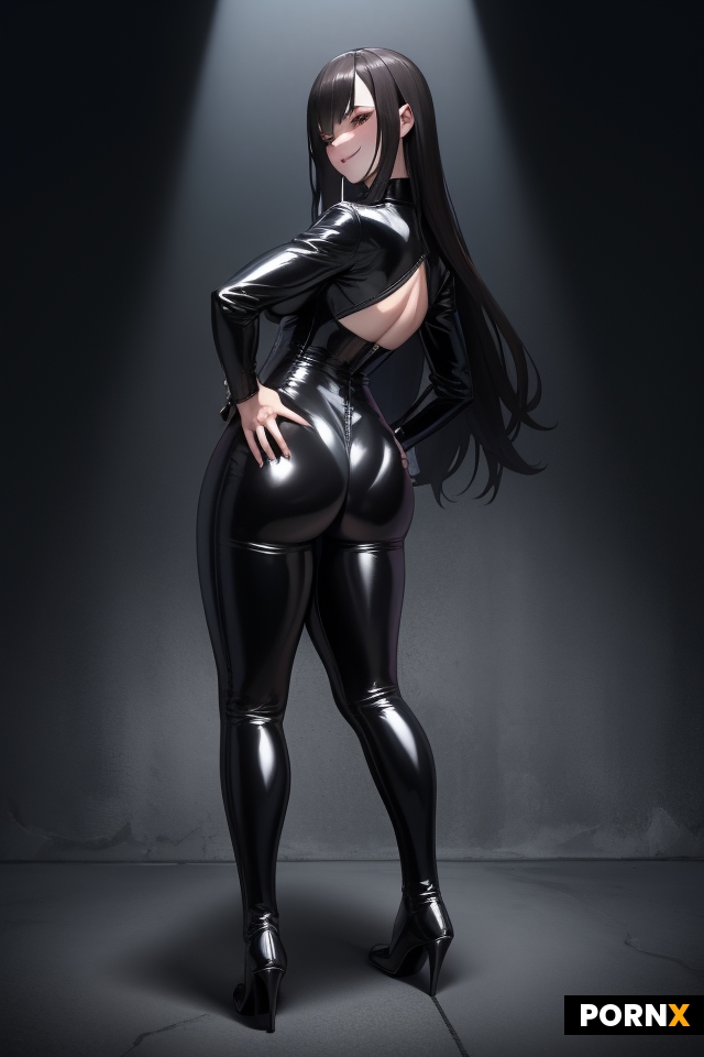 A dark doll draped in latex and lace