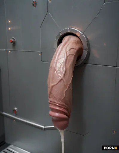 massive penis inside semen harvesting machine