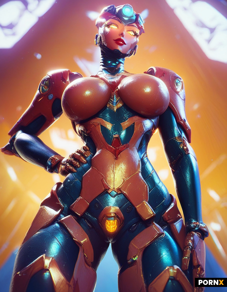 pretty cyber android robot  woman