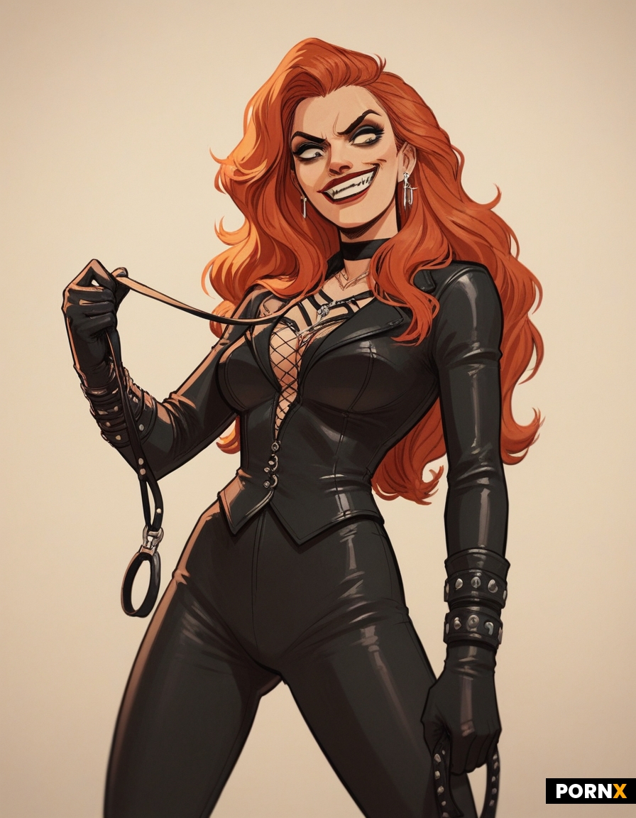 Dominatrix woman with agressive