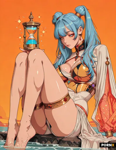 A stunningly beautiful 20-year-old priestess with a pale porcelain complexion and a slender