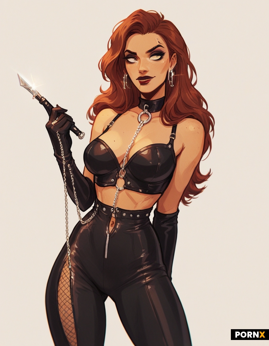 Dominatrix woman with agressive