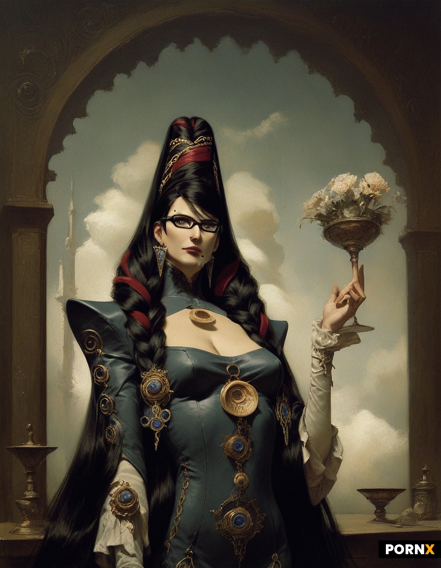 Bayonetta complètement nue avec de très gros seins