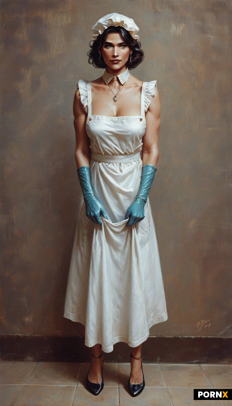 A modern house maid cook working in a sleek
