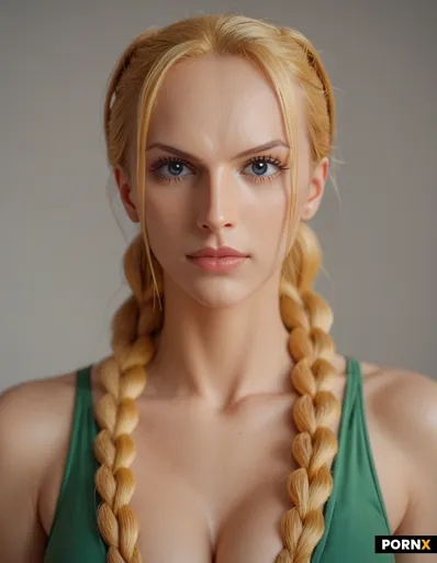 Blonde long pig tails braided