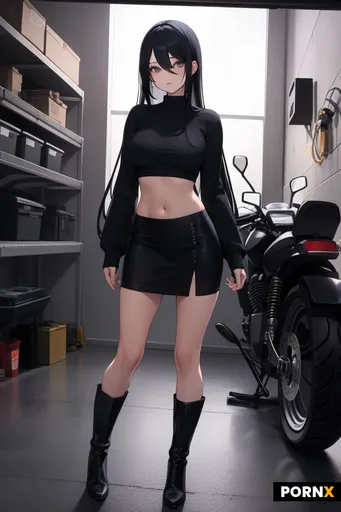 Long black hair