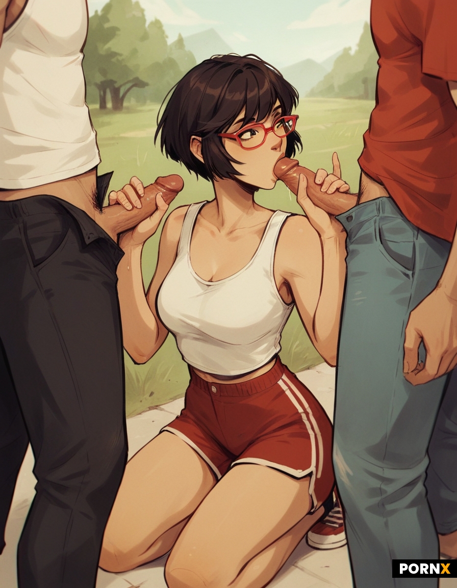 Black short hair with bangs