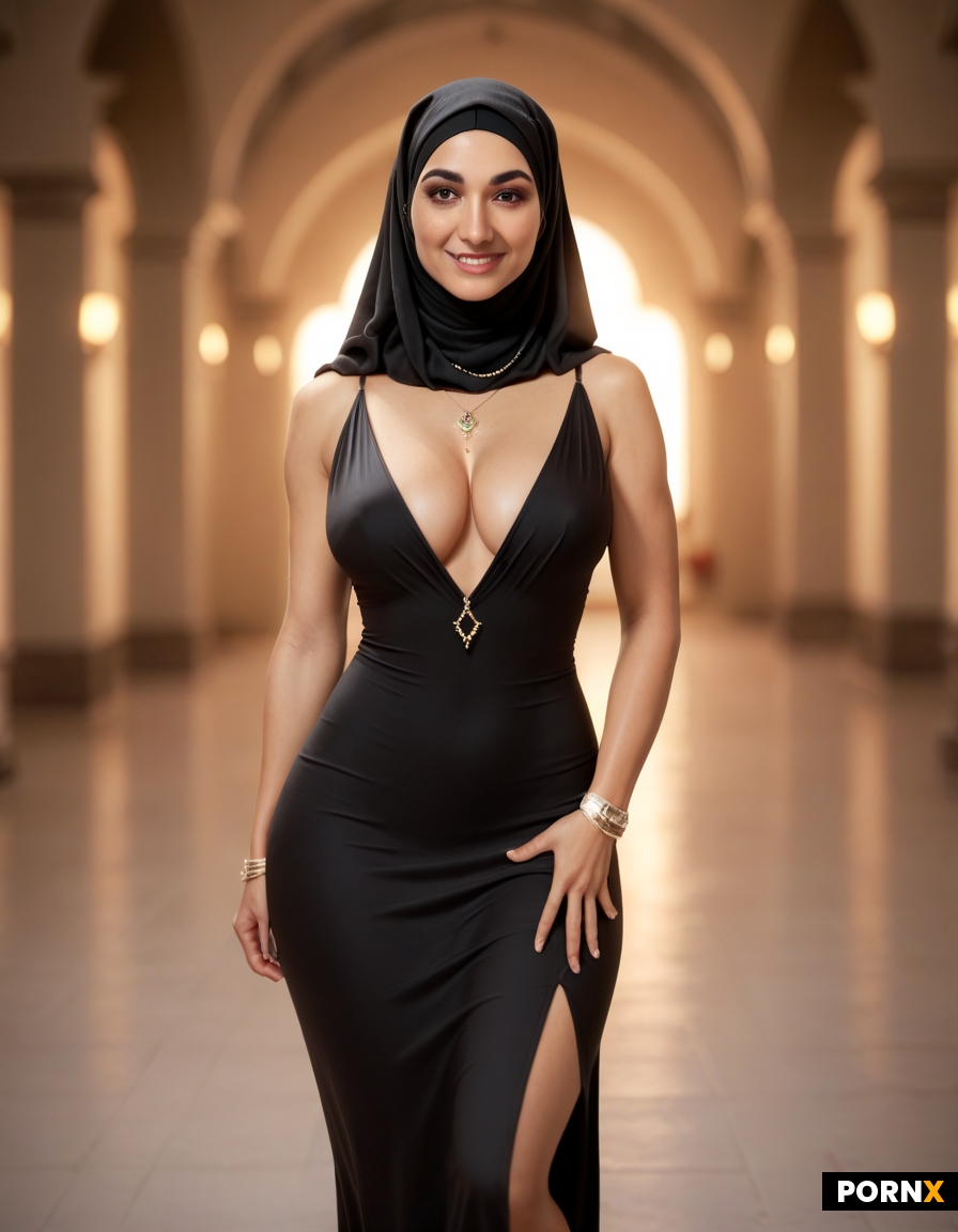 hijabi in a tight and short dress