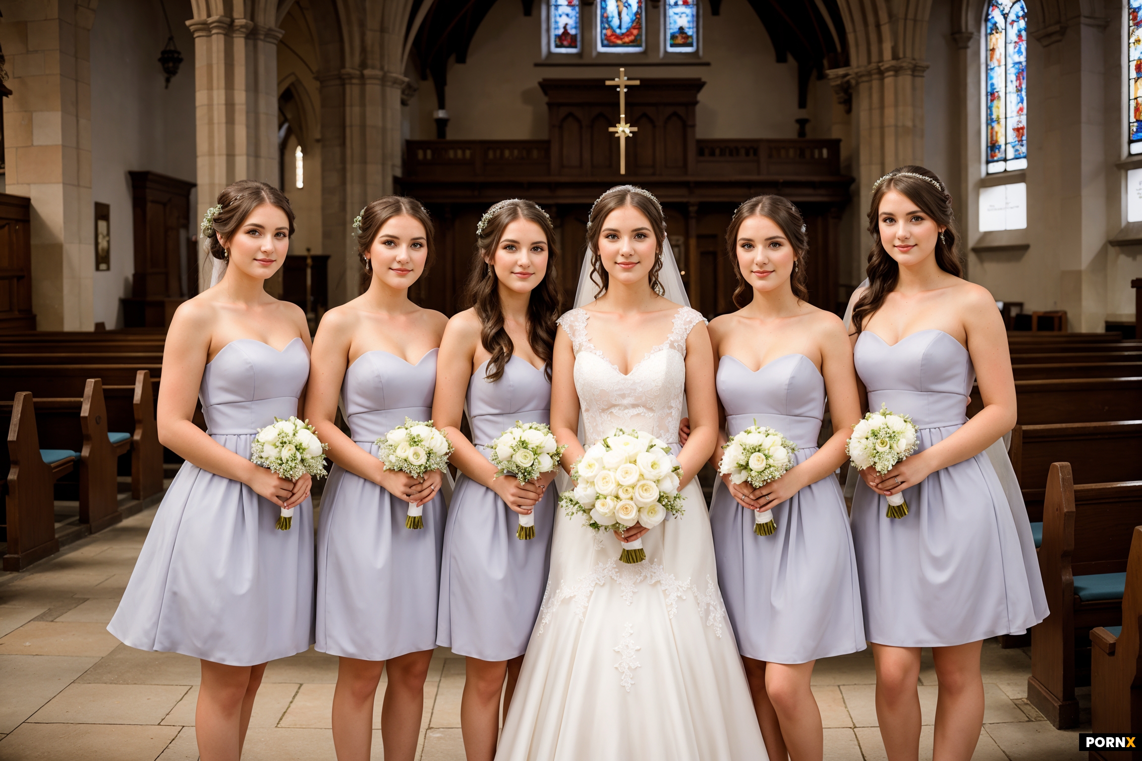 bride and bridesmaids