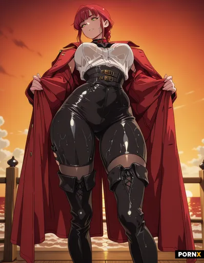 A voluptuous 18th-century pirate captain with an hourglass figure