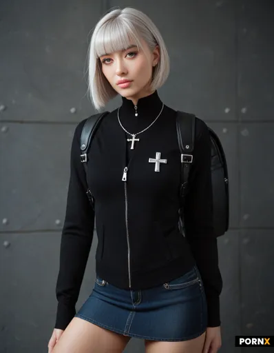 A portrait of a young-Asian-woman with a stylized alternative subculture aesthetic