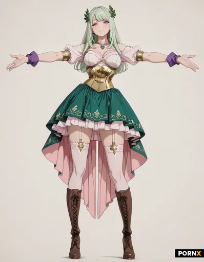 A full-body 3D anime fantasy RPG girl character