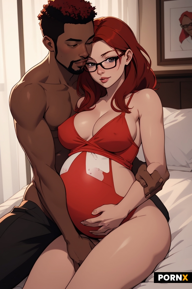 pregnant red haired woman
