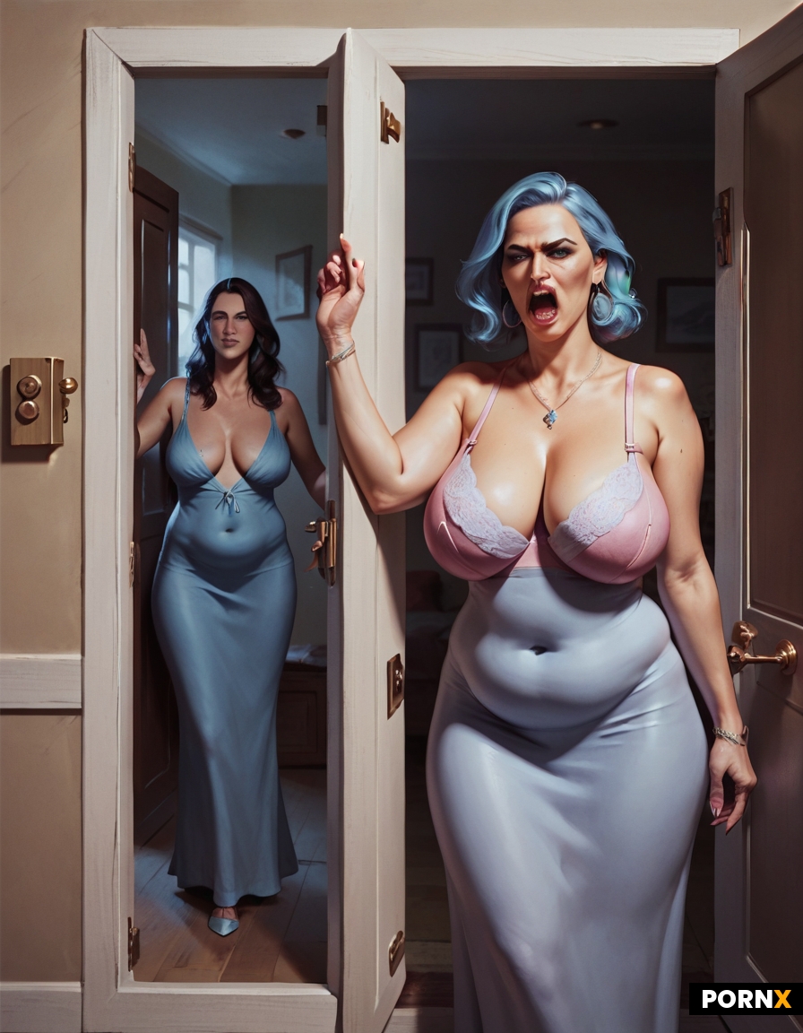 Dark medium hair haired Busty mother