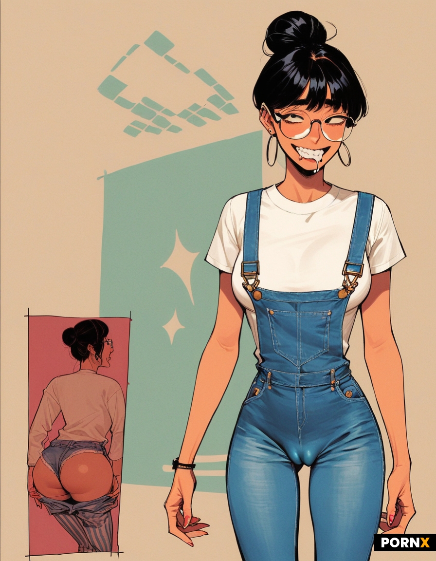 Extremely nerdy tan asian korean dork female