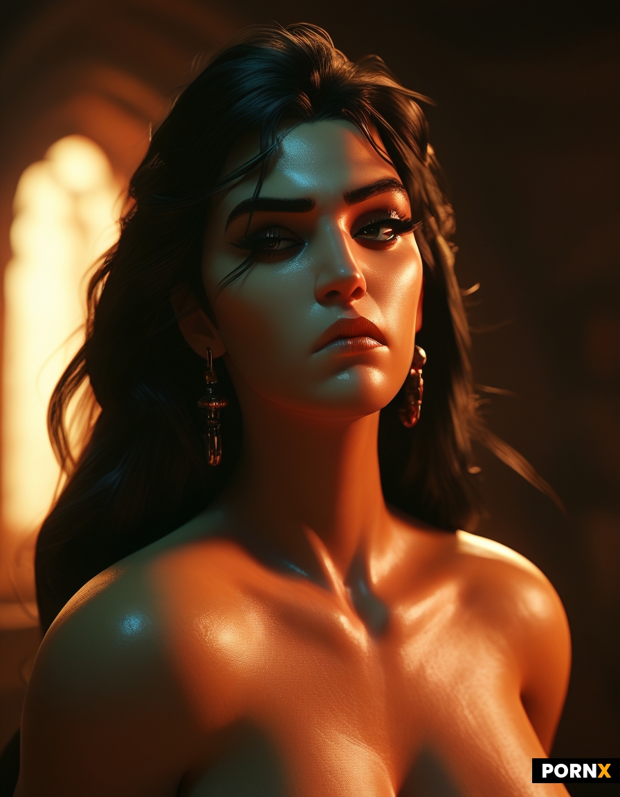 Dynamic shot of a chubby Greek woman
