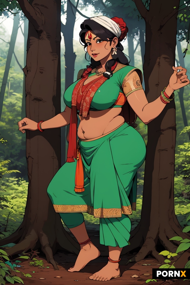 Indian aunties thick with one man in forest