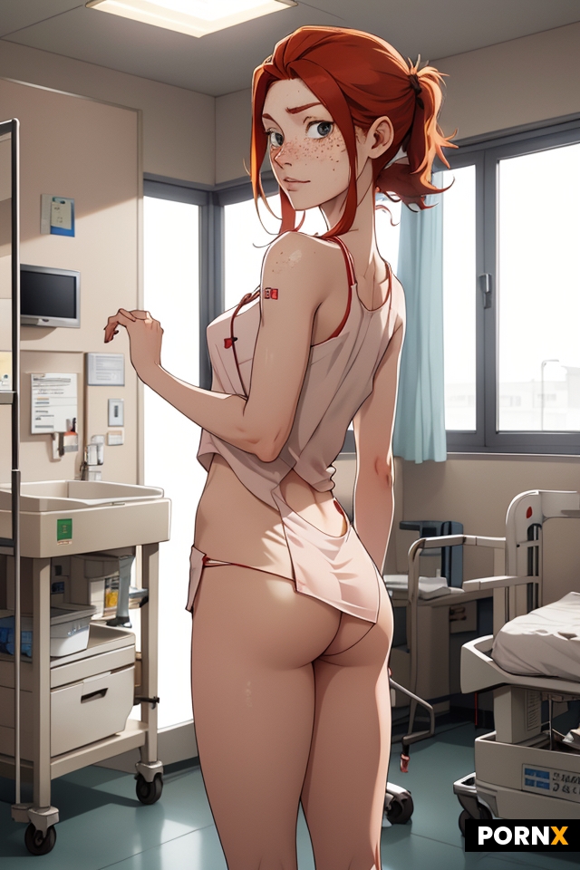 Lanky redhaired woman with freckles