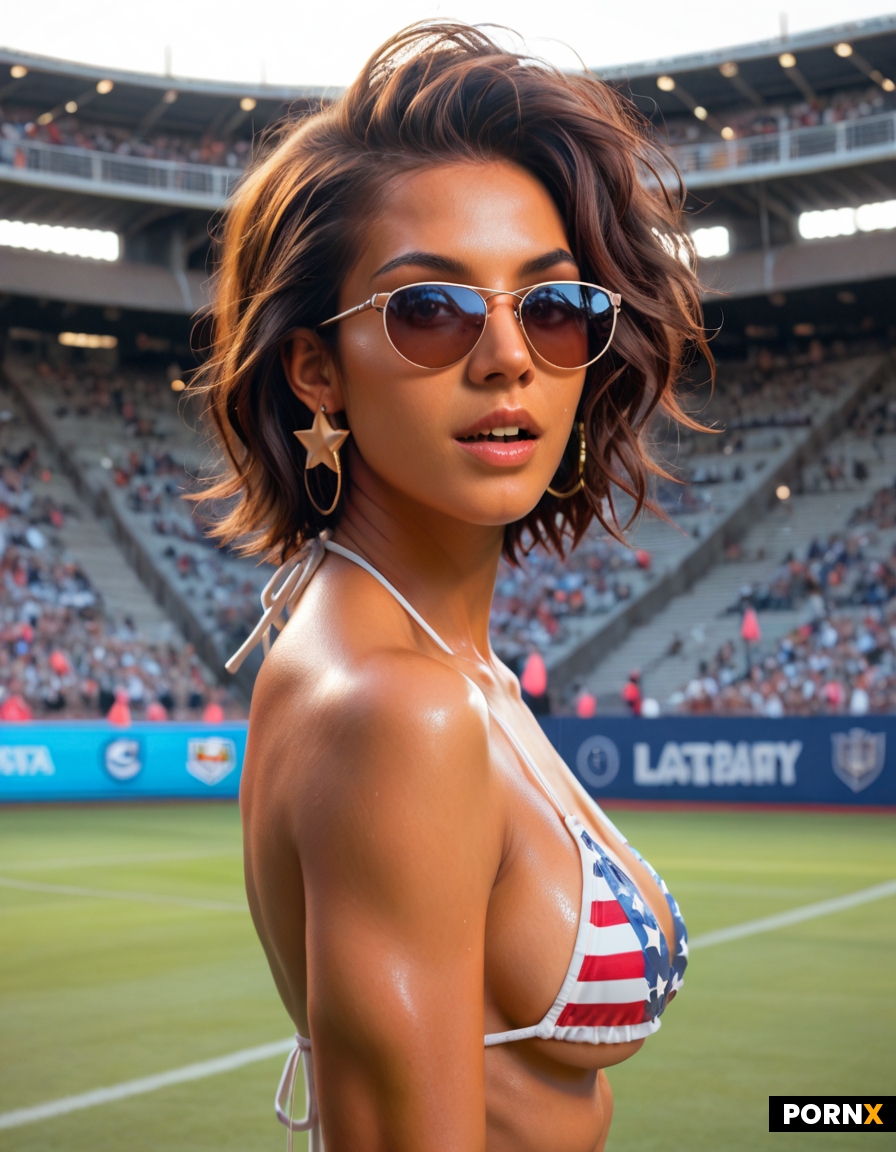 Photorealistic portrait of a beautiful woman with short messy dark brown hair