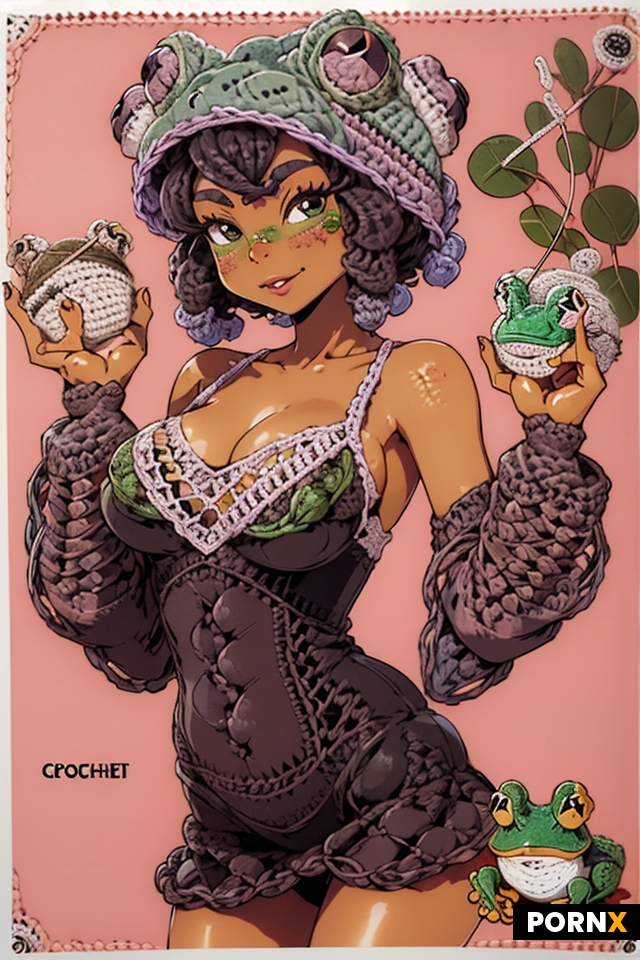 crochet style frog