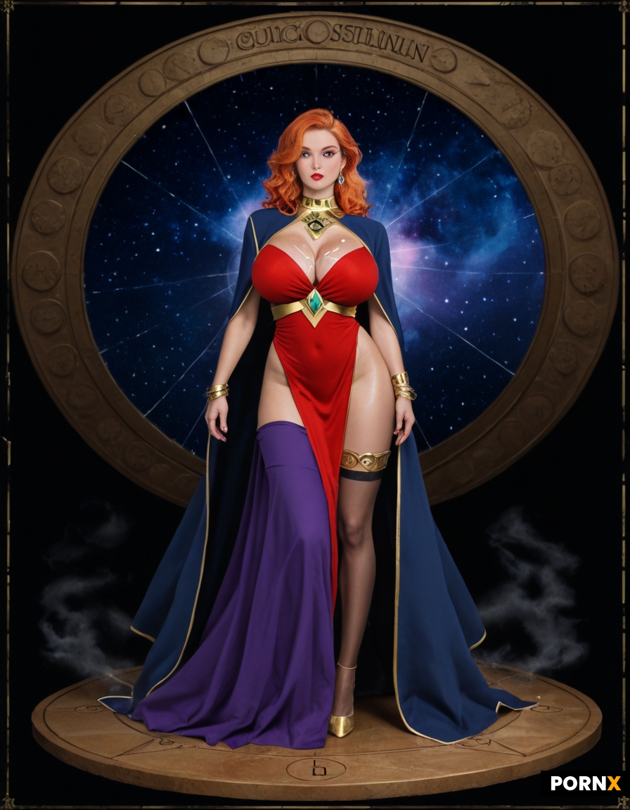 Dynamic overdramatic maniacal futuristic comic siren supervillain succubus seductress diva