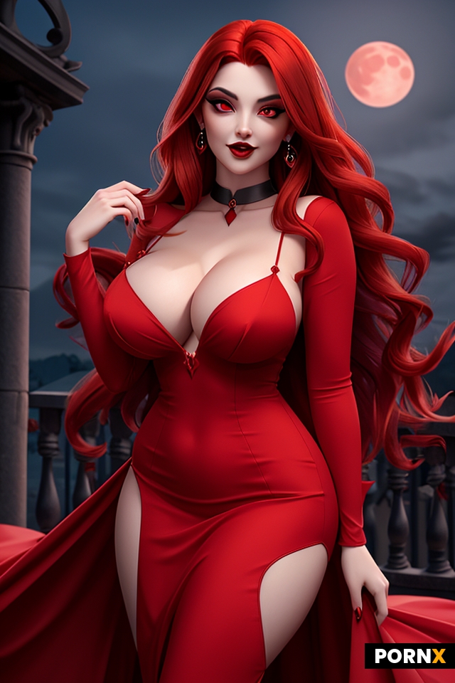 Voluptuous vampire woman