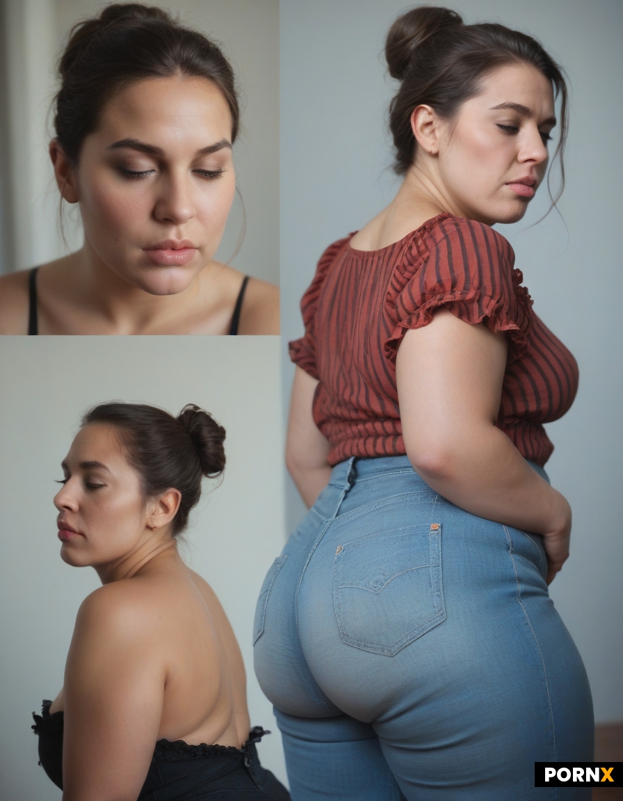 Latina woman's face eyes closed and eyebrows lowered