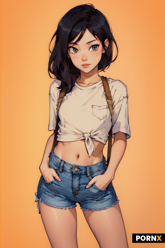 High-Waisted Exposed-Pocket Jean Shorts