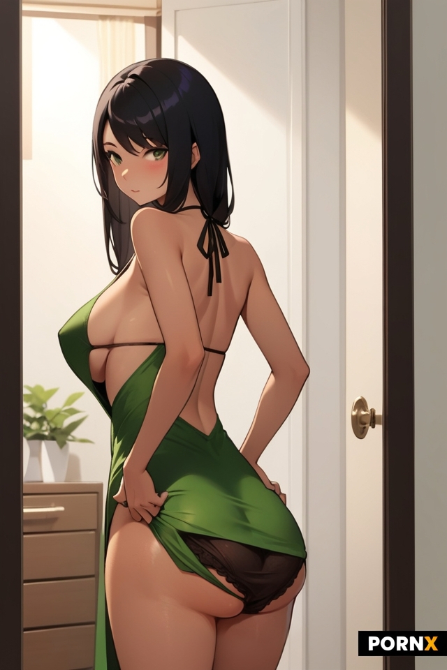 Lift dress more to show slightly more off her ass cheeks