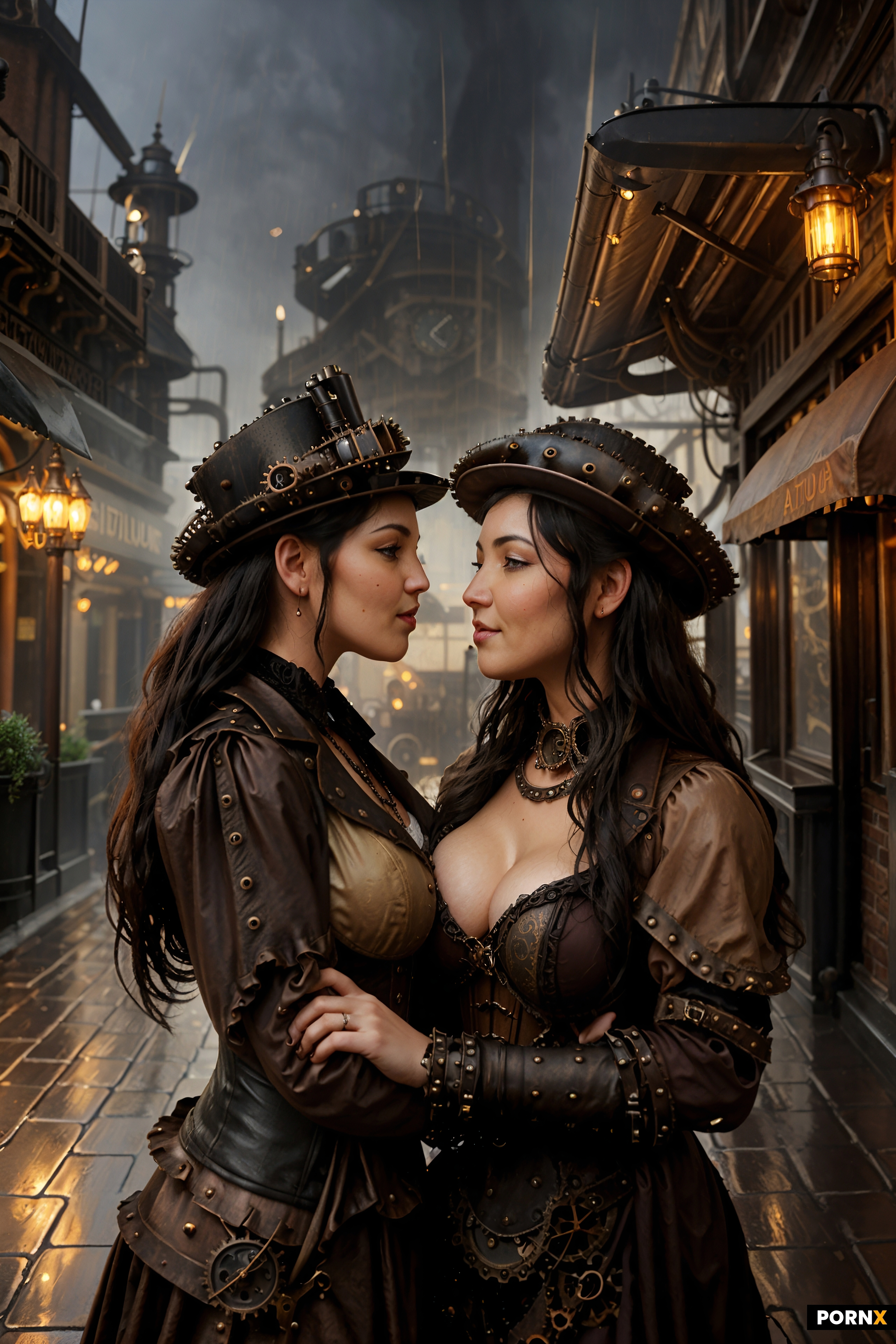 in a steampunk version of nighttime london