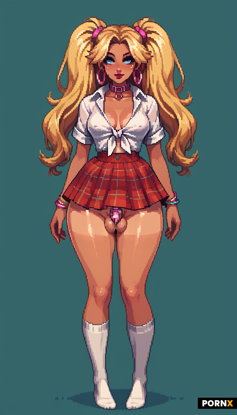 long blonde pigtails