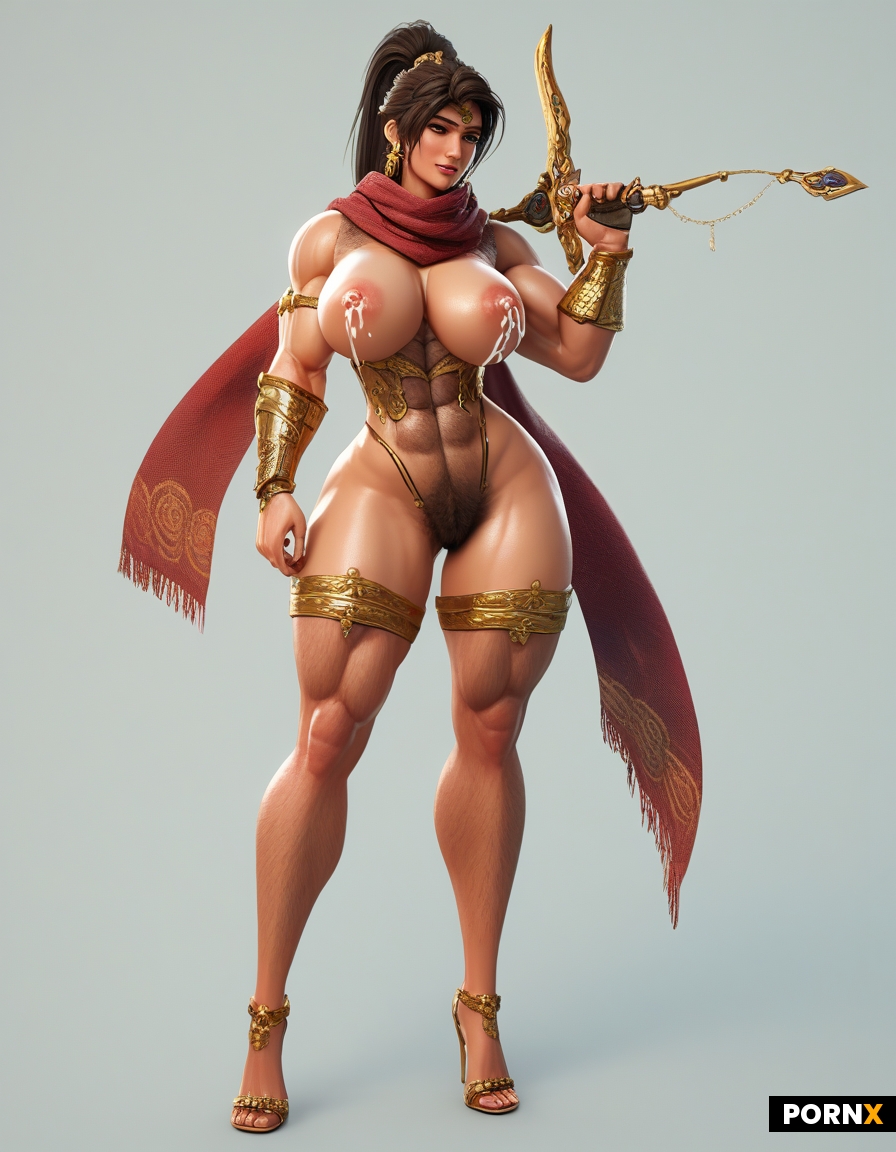 This is a full body portrait photograph of a nude woman with a light olive skin tone and a slender m