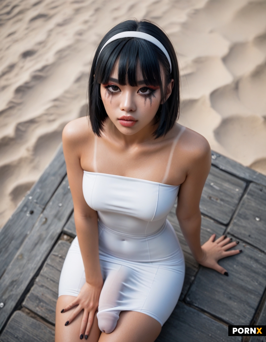 asian korean goth futanari woman