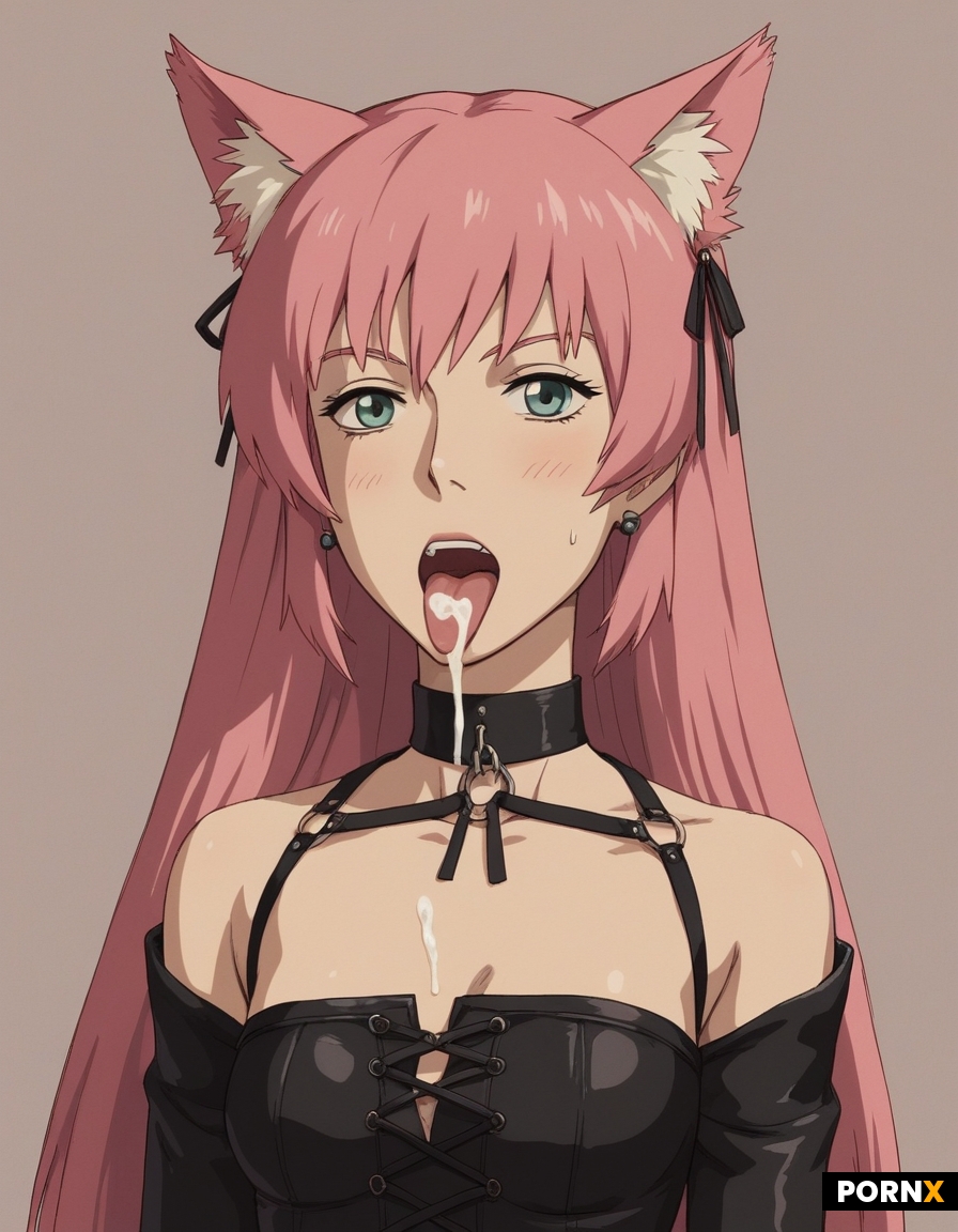 A Gothic woman gives a blowjob