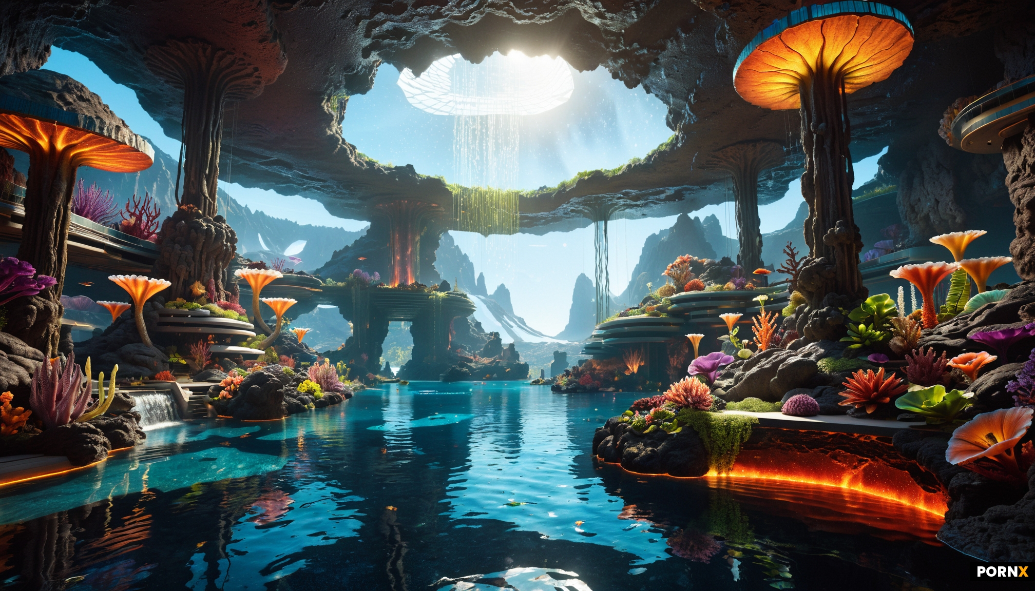 A spacestation's hydroponic garden