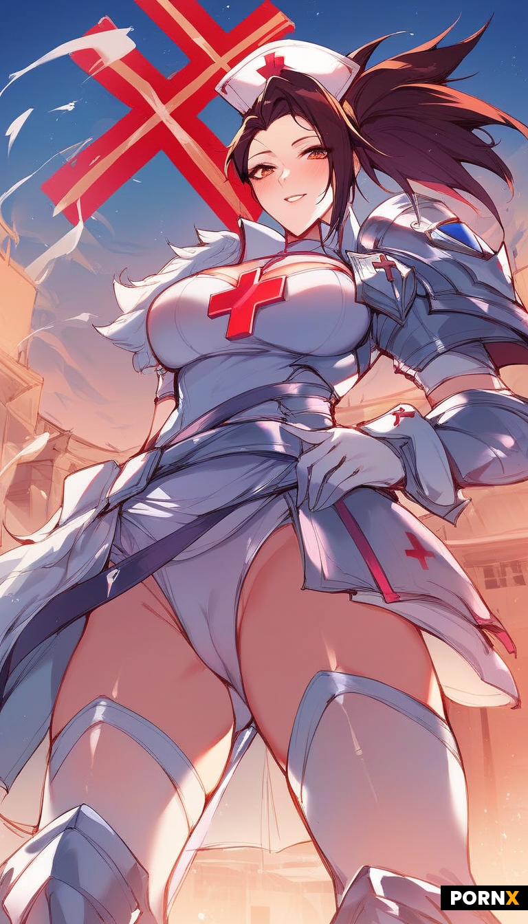 Futuristic nurse Red cross sensor