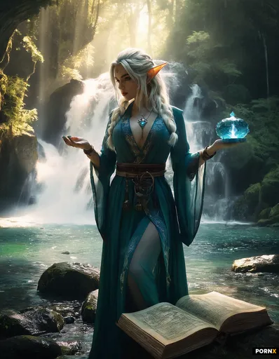 scholarly high‑elf princess immersed in ancient knowledge
