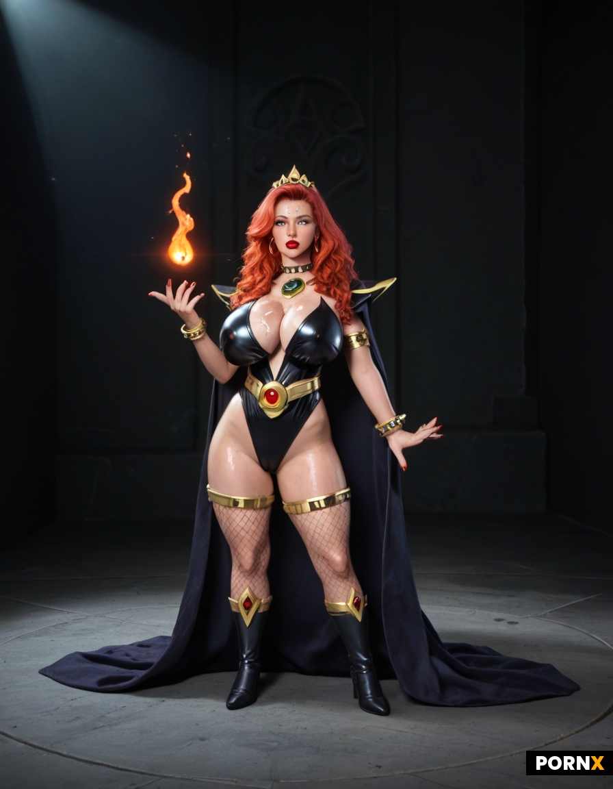 Dynamic overdramatic maniacal futuristic comic siren supervillain succubus seductress diva
