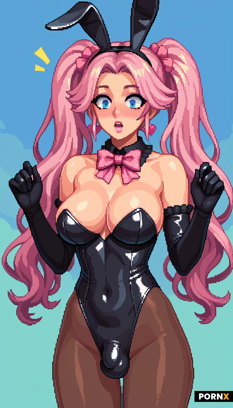 long pink pigtails