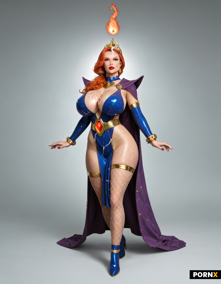 Dynamic overdramatic maniacal futuristic comic siren supervillain succubus seductress diva