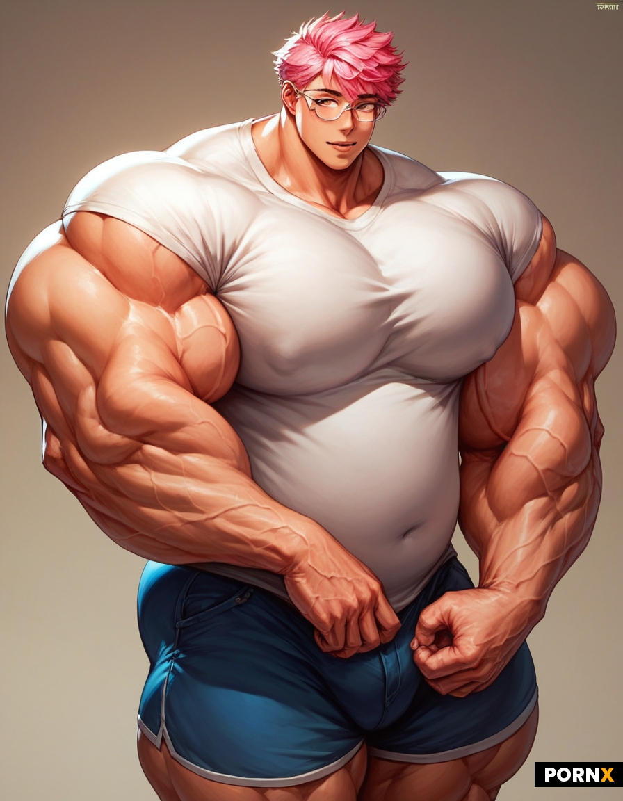 man sissy feminine fat face thick gigantic muscular steroid hunk veiny massive hyper biceps triceps 