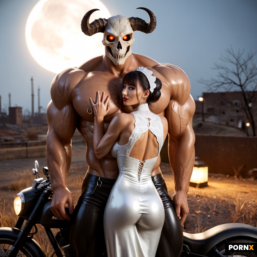 Couple riding motorcycle